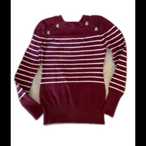 Patty Boutik Crew Neck Sweater Sz Lg (measures as small) 90% Cotton Burgundy